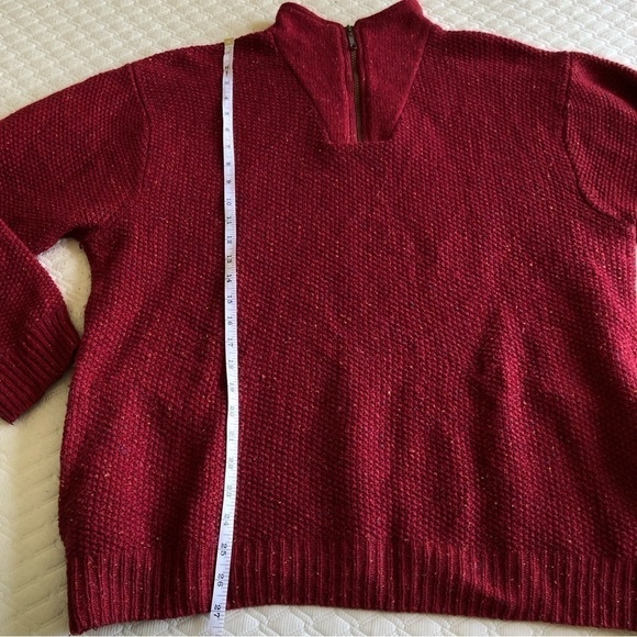 Orvis Wool Blend Quarter Zip Mock Neck Sweater - Picture 7 of 9